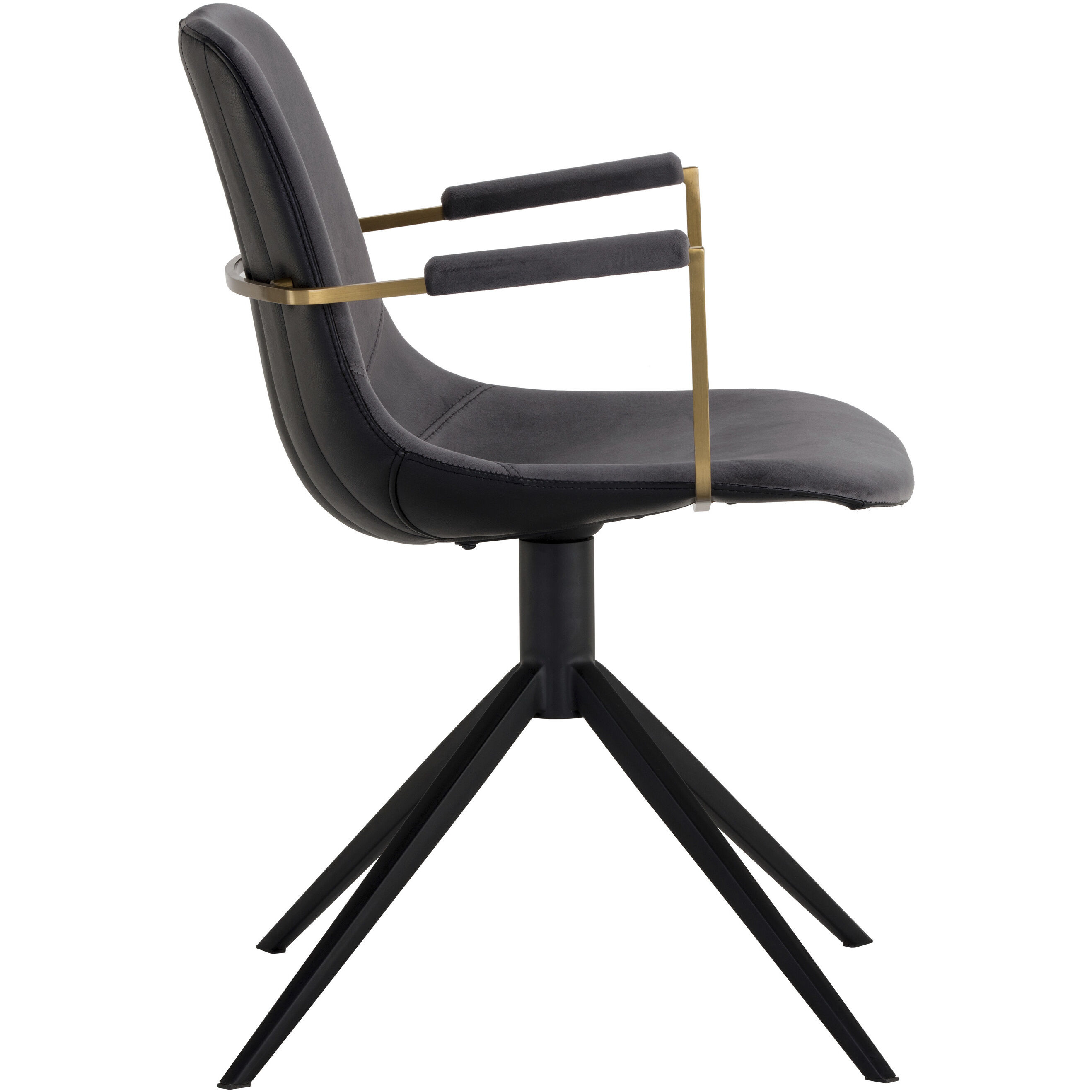 Cassius Slate Tint / Nightfall Black Swivel Dining Armchair, Swivel